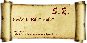Sváb Rómeó névjegykártya